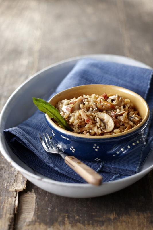 Risotto met donker bier en paddenstoelen